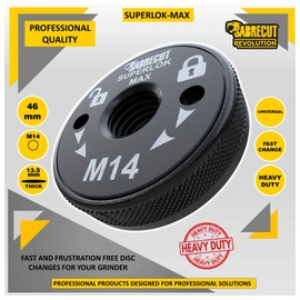 1 x SabreCut GRNSCA 46mm M14 Quick Change Heavy Duty Black Phosphate Angle Grinder Locking Retaining Flange Nut