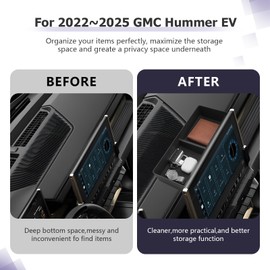 LUWU Dashboard Center Console Organizer Compatible with 2022 2023 2024 2025 2026 GMC Hummer EV Accessories 2025 2026 Hummer EV Center Console Organizer Armrest Organizer Insert Tray (Black)
