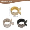 UQMIQURA Women's Metal Hair Clips, 3 Pieces Rhinestone Shark Hair