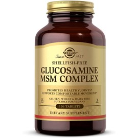 Solgar Glucosamine MSM Complex, 120 Tablets - Promotes Healthy Joints - Supports Range of Motion & Flexibility - Supports Collagen - Shellfish-Free - Gluten Free, Dairy Free, Kosher - 40 Servings