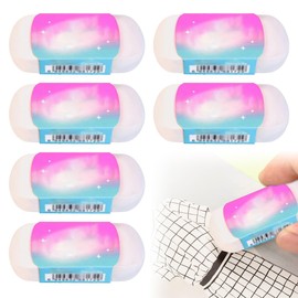 CEJAS Pack of 6 White Erasers, Dual Purpose Eraser, Erasable Gel Pen, Pen Eraser and Normal Pencil Eraser