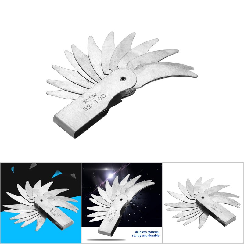 Stainless Steel Radius Fillet Gauge External Internal Concave Convex Measuring