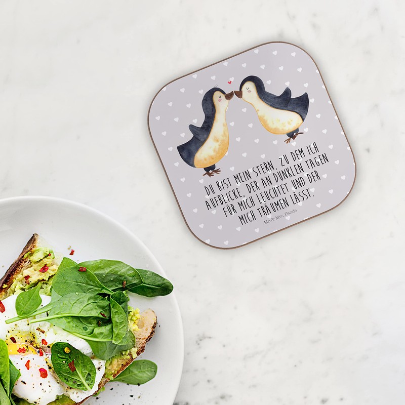 Mr. & Mrs. Panda Coasters Glasses Penguin Love - Gift,
