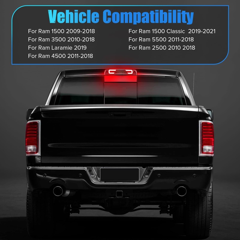 LUDARM LED 3rd Brake Light Compatible with Ram 1500 2500