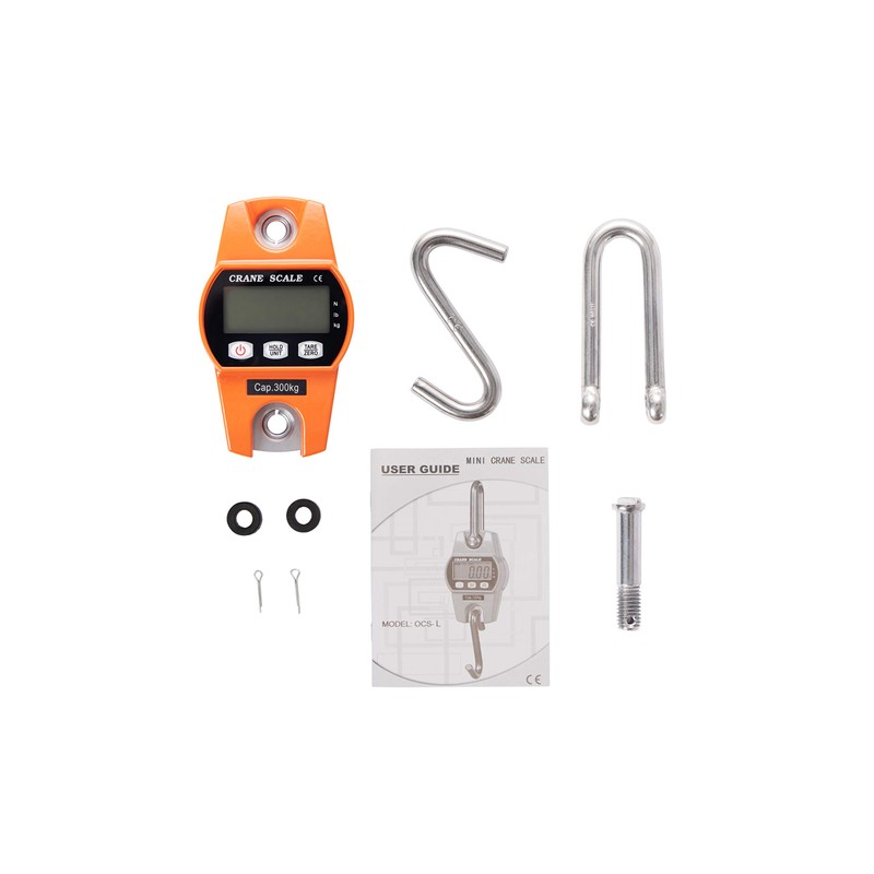 Hyindoor Mini Digital Crane Scale 300kg/600lbs with LCD (Die-casting Aluminium