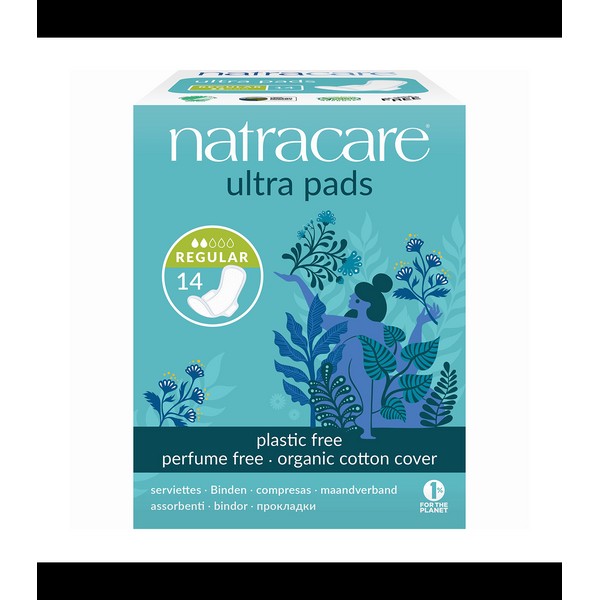 Natracare Ultra Pads W/Wings Regular 14ct
