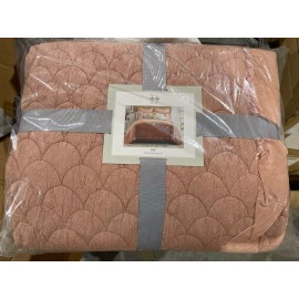 Studio D by Dillard’s Gigi KING Quilt Mini Set w/2 Quilted Shams Terracotta New