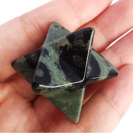 Lovionus89 Natural Kambaba Jasper Merkaba Crystal Protection Sacred Meditation Energy Generator Healing Chakra Six-pointed Star 1 Inch