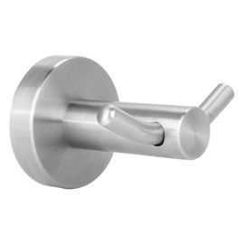 Gancho de pared de acero inoxidable Puerta Soporte de colgador de toalla Baño Accesorios de cocina Ideal para toalla Albornoz Ropa Sombrero Gancho doble Montaje en pared