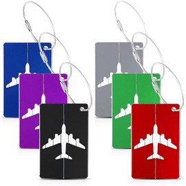Luggage Tag Suitcase Tags Aluminium Luggage Tag Name Tag Address Tag Luggage Tags Labels Name Address Signs for Traveler Businessman - Pack of 6