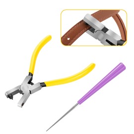 2pcs Watch Band Leather Hole Punch Plier, Belt Hole Puncher for Leather, 2.0mm Shoe Strap Hole Puncher, Hole Punch Tool for Straps, Dog Collars, Saddles, Shoes, Fabric, DIY Home or Craft.