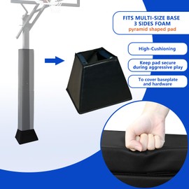 VANCL Base Padding Wrap Around Outdoor Waterproof Basketball Base Pad Durable UV-Resistant Base Pads for Protection Black(Fit 6''x6'' Base)…