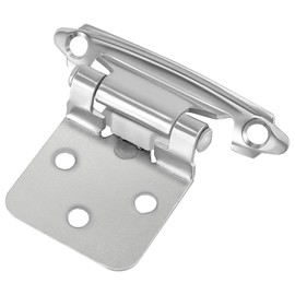 SEUNMUK 40 Pack 1/2 Inch Inset Satin Nickel Cabinet Door Hinges, Face Mount Self Closing Variable Flush Cabinet Hinges, with 200 Mounting Screws, Silver, Satin Nickel