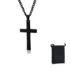 Jilukibo Black Stainless Steel Christian Religious Cross Pendant Necklace with