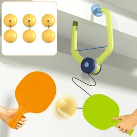 Harilla Kids Table Tennis Training Equipment Indoor Hanging Ping Pong Trainer Parent-Child Interaction Toy Training Equipment with 6 Balls