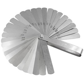 Bestgle Tapered Feeler Gauge, 32 Blades 0.02 to 1.0mm/ 0.0008-0.04" Metric and Imperial Feeler Gauges for Gap Width Thickness Measuring Guage Tool