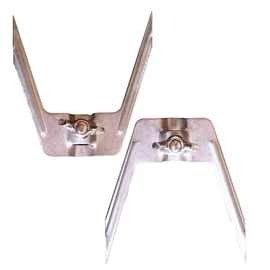 2 x BBQ Rotisserie Stainless Steel Spit Hooks / Forks for Traditional Cyprus Style Charcoal BBQ Skewers NEW