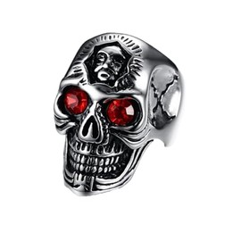 MAGIIE Jewellery Skull Rings, Stainless Steel Ring for Men, Vintage Skull Ring, Men's Punk Ring, Skull Rings, Stainless Steel Ring for Men, Stainless Steel, No Gemstone