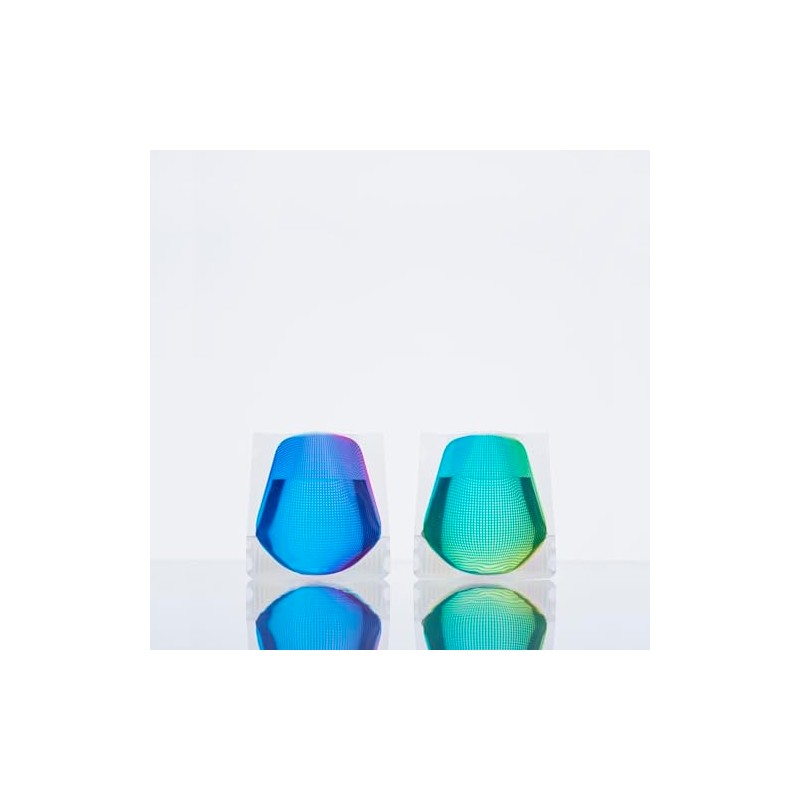 D-BROS公式 FLOWER VASE フラワーベース／ショートサイズ (ブルー＆グリーン, ショートサイズ)
