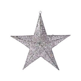 Wakauto Metal Stars for Hanging Christmas Pendant 30 cm Silver Star Glitter Christmas Decoration Iron Art Christmas Tree Decoration Christmas Tree Decoration Wall Window Fi Christmas Tree Decoration