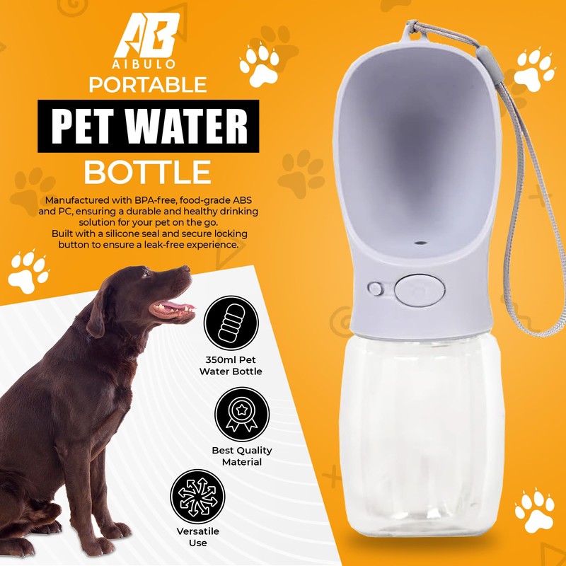 AIBULO 2 Pack Portable Dog Water Bottle 350ml | Leak-Proof