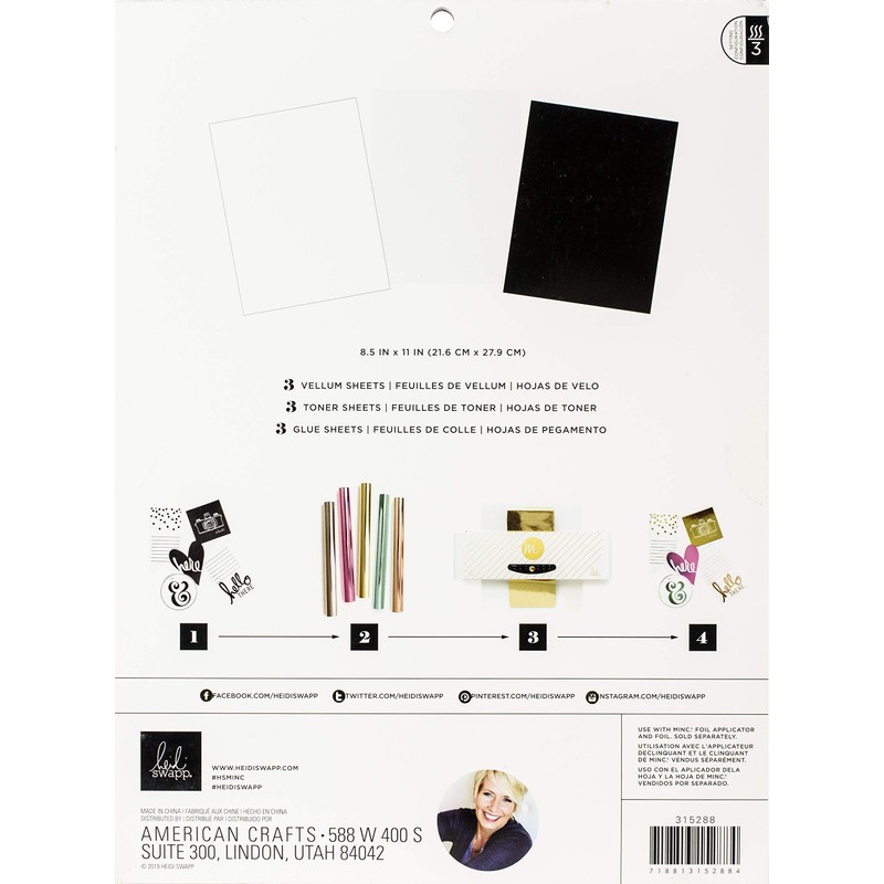 Heidi Swapp MINC PAD 9PK 8.5X11, Assorted Surfaces, One Size