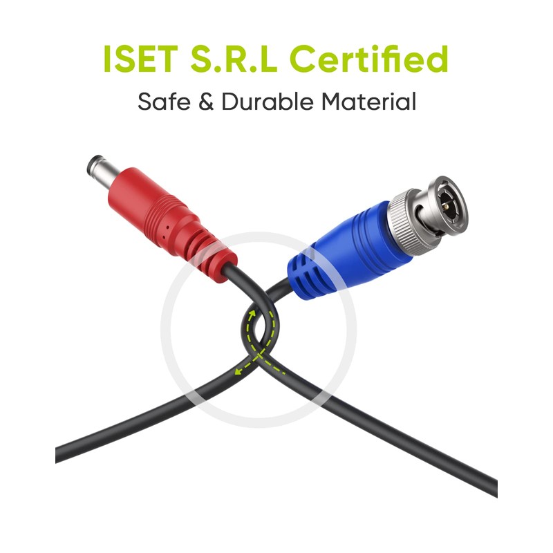 SANNCE Special Design 30M/100 Feet BNC Video Power Cable For