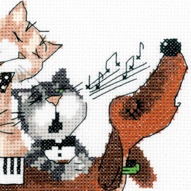 Riolis Kreuzstich-Set, 20,3 x 20,3 cm, 14-fädig, Dachs-Blues, Mittel