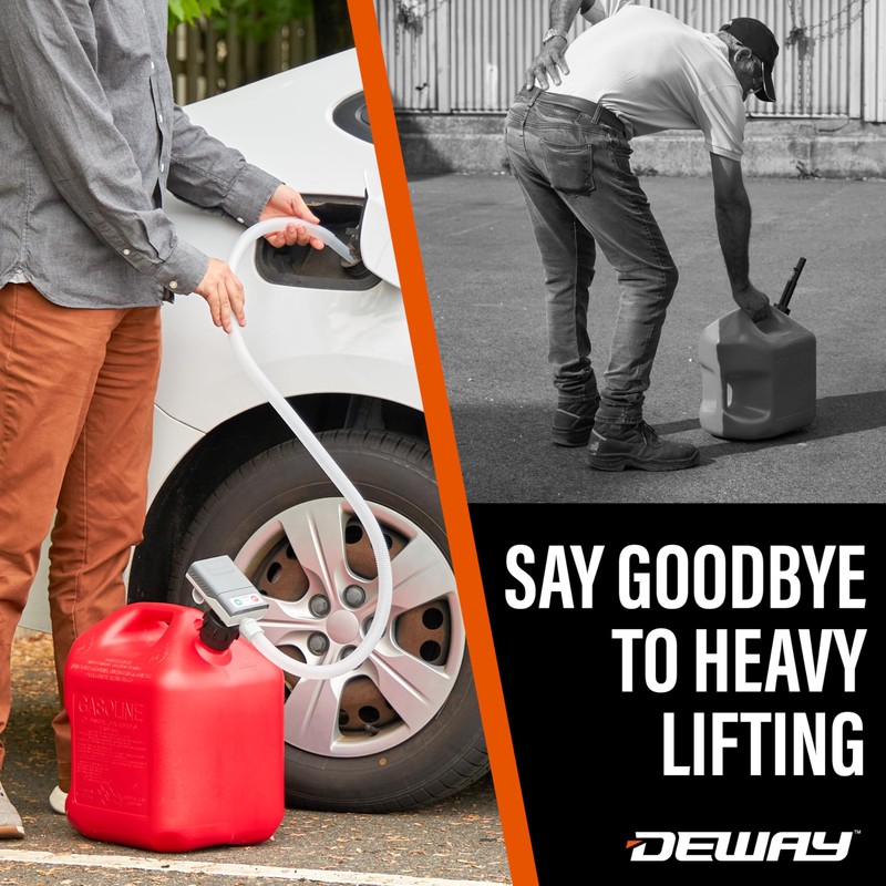 DeWay Gas Can Fuel Transfer Pump | Ultra Fast 3.8
