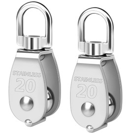 fogman Pulley Small Rope Pulley Pulley Crane Lifting Stainless Steel Set of 2 (20mm)