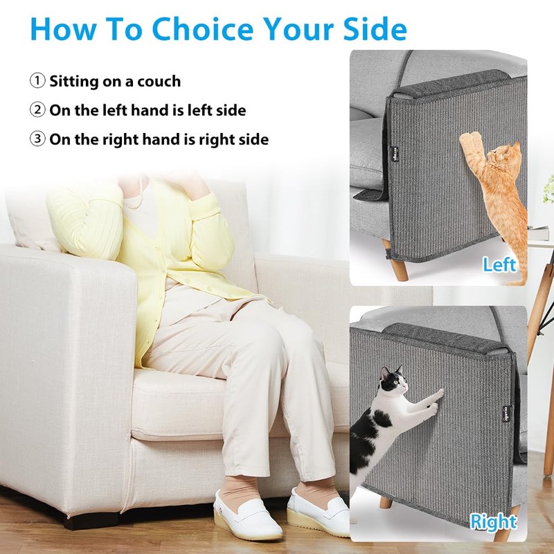 NATUYA Cat Scratch Furniture Couch Protector - Large Sisal Cat