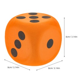 2pcs Foam Dices Giant Dot Dices Decorative Eva Foam Jumbo Dices Game Dices Playing Square Blocks for Games Math Teaching Party Supplies Orange