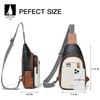 LATMAP Sling Bag for Women Men Leather Small Sling Backpack