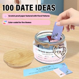 Date Ideas Jar, 100 Fun Romantic Date Night Ideas for Girlfriend, Boyfriend, Wife, Husband, Perfect Couples Gifts for Newlyweds, Wedding, Bridal Shower, Engagement, Anniversary and Birthday