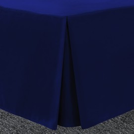 Bronwen Mathew Box Pleated Base Valance Sheet Small Double Bed Valance Sheets Navy, Microfiber Soft Brushed Easy Care Non Iron (4Ft Small Double, Navy)