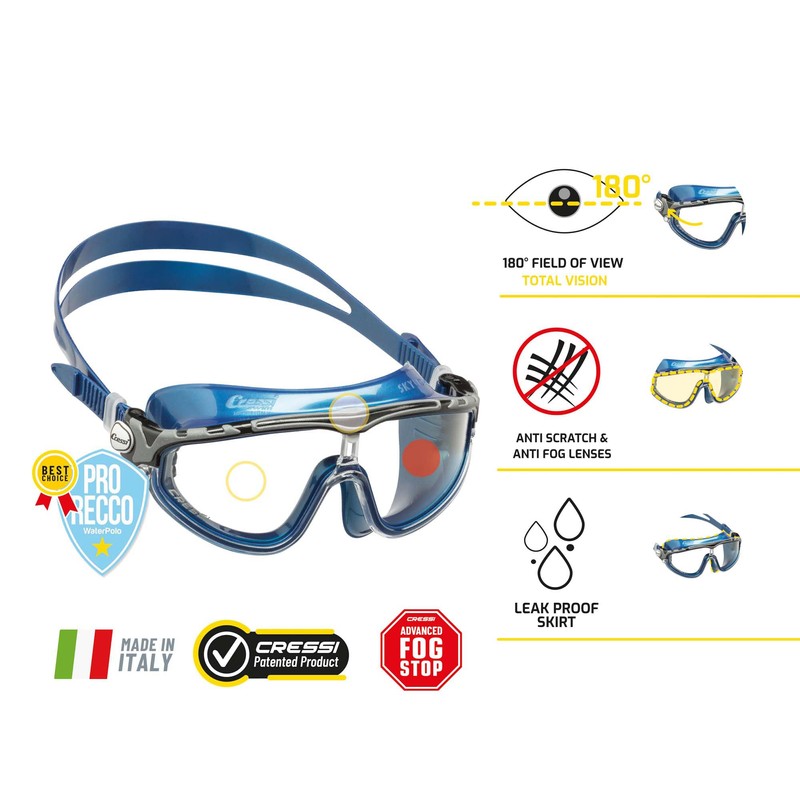 Cressi Unisex's Skylight - anteojos de natación, color azul Nery/negro,