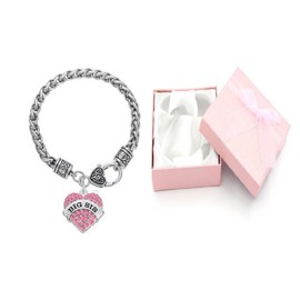 Libby's Market Place Big Sis Bracelet with Pink Gift Box, Metal, Crystal