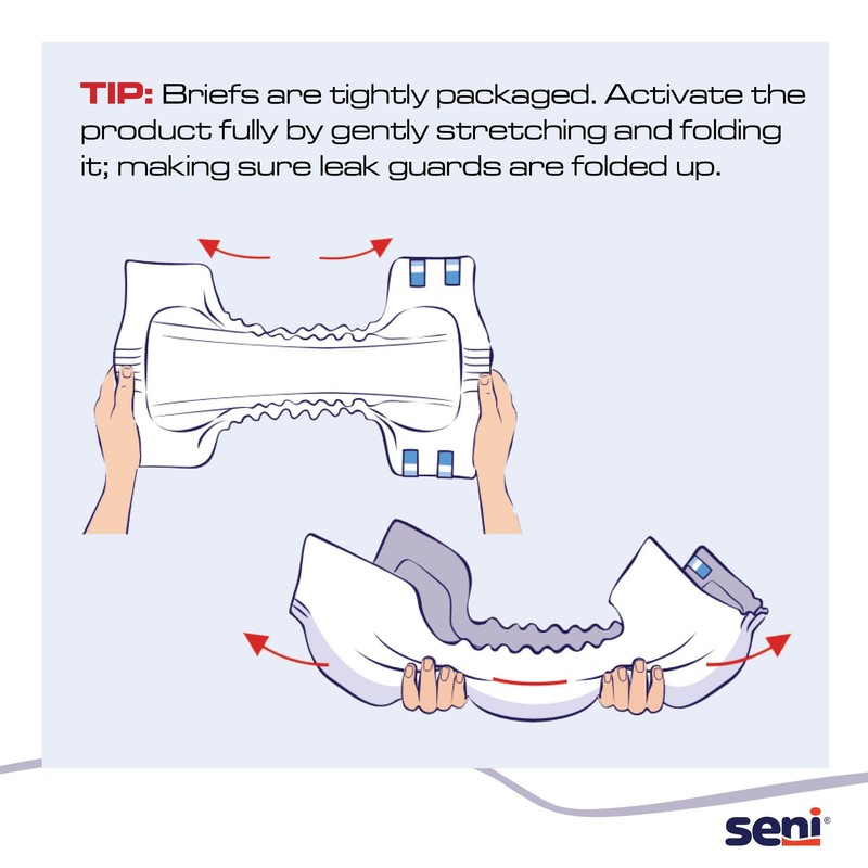 Seni Super Quatro Unisex Adult Incontinence Briefs with Tabs, Size