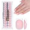 Nude Stick on Nails French Tip - 32Pcs Medium Square