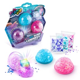 Light Up Cosmic Slime 3 Pack, 3 Bags of Slime and Decorations and Colour-change LED Light Included, Premade Slime, Amazing Effects
