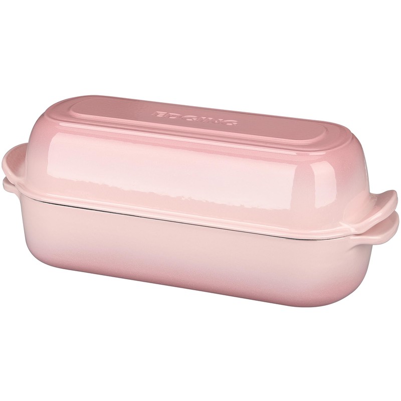 Enameled Cast Iron Loaf Pan with Lid, Dutch Oven Bread