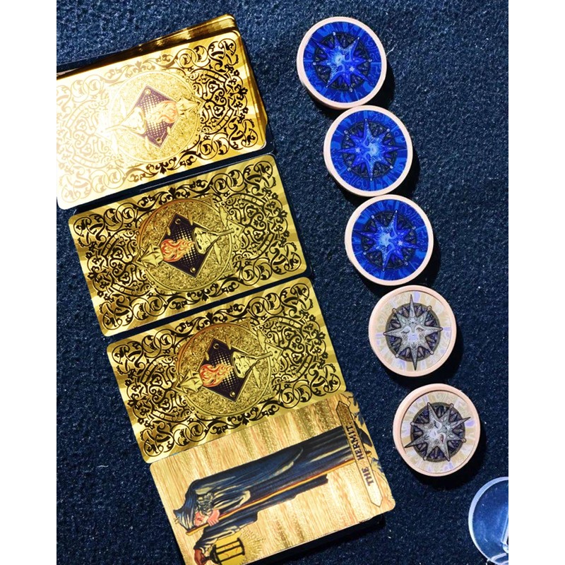 YIMINGOUFEI Tarot Card Deck 78 Cards Gold Foil Embossed Medieval