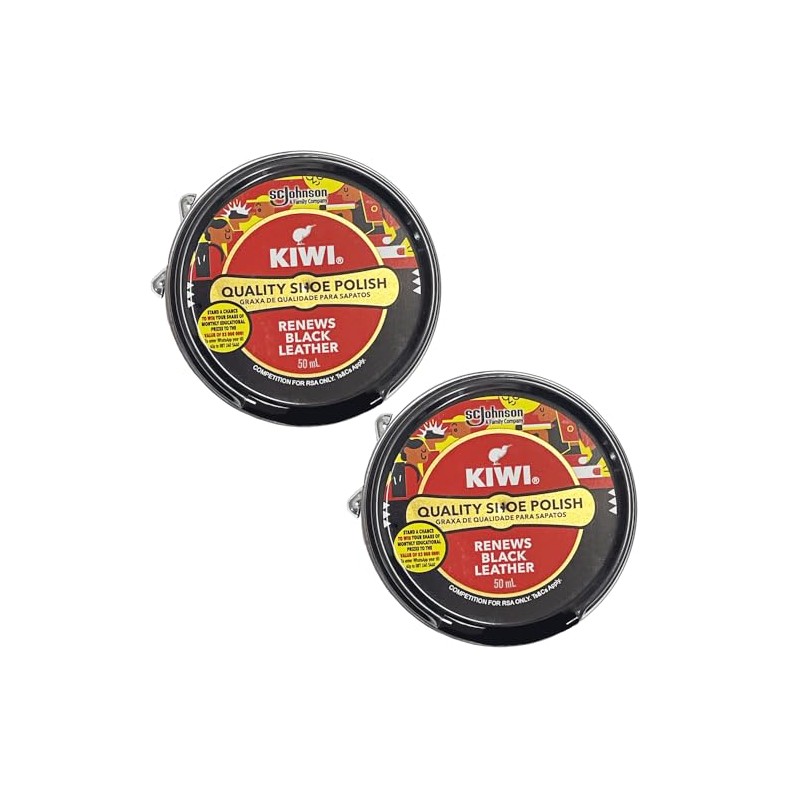 KIWI Kiwi Shoe Cream Set of 2 Black, Black 2pcs