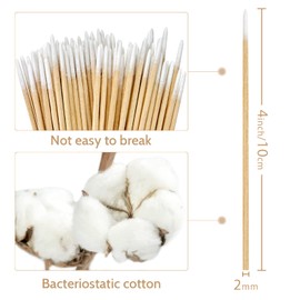 BABONIE 200PCS Pointed Cotton Swabs - Precision Microblading Cotton Swab 4 inch - Micro Sticks for Nail Supplies Makeup Tattoo Permanent Cosmetic