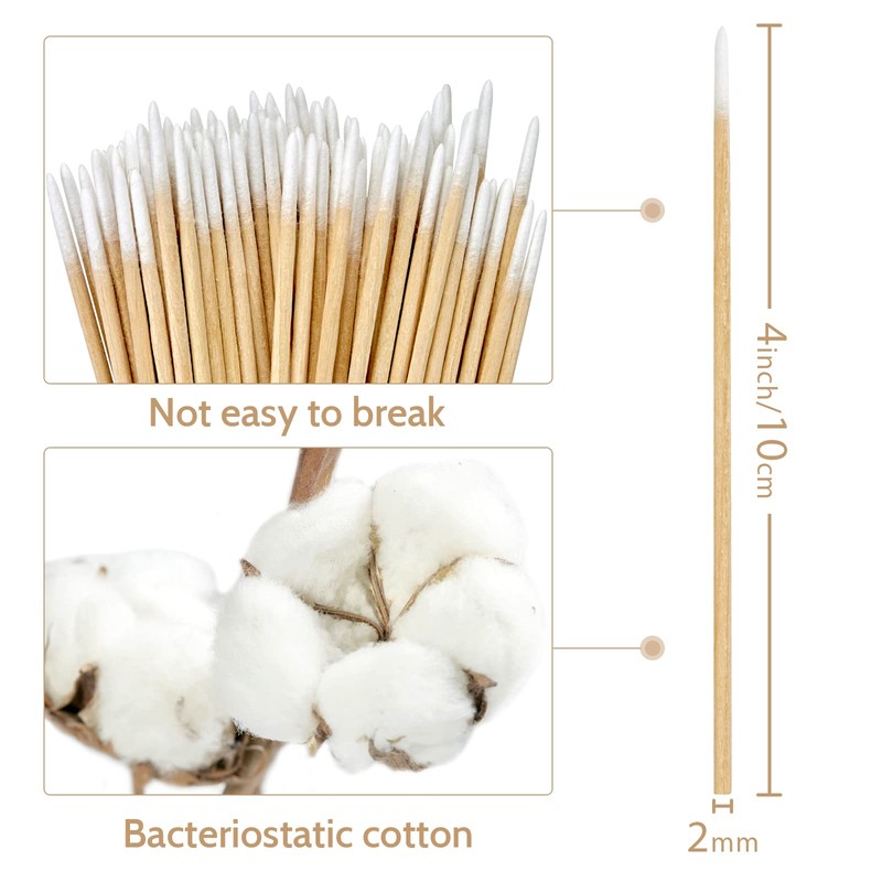 BABONIE 200PCS Pointed Cotton Swabs - Precision Microblading Cotton Swab