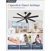 62 Inch Ceiling Fan No Light with Remote Control, Black