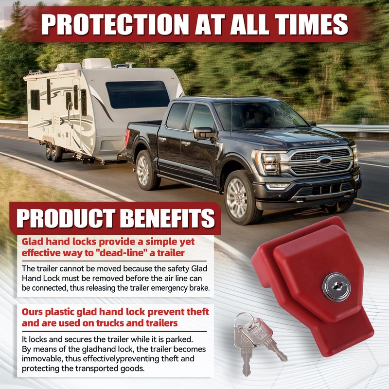 NAKAKEKO Plastic, Glad Hand Lock, Keyed Alike Pair (4-Pack) for