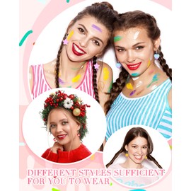 Hicarer 20 Pairs Cute Weird Earrings Funny Dangle Drop Earrings for Women Include Gummy Candy Bear Milk Goldfish Cartoon Fruits Flowers Animals for Christmas Birthday(Simple Style)