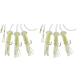 Dega by Jenzi Cod Rigs Rubber Octopus 3 Arms Luminous Squid Norway Ready Assembled Length 115 cm Line Thickness 0.80 mm Hook Size 7/0 (Set A)