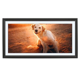 LTYHHK 12x24 Panoramic Picture Frames Solid Wood with 10x22 White Mat, Displays 10x22 with Mat or 12x24 without Mat, 10x22Poster Frame 12x24Photo Frames Black (L23B1224W1022)